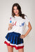 USA Glitter Script Top