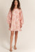 Bubble Sleeve Floral Organza Mini Dress