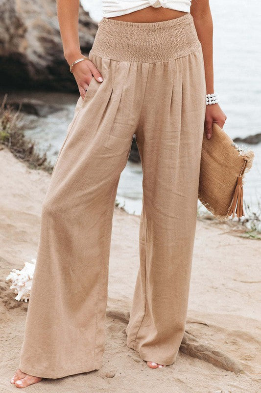 Lightweight Smocked Waist Pants