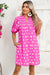 Pink Spotted Dress with Smocked Yoke