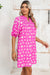 Pink Spotted Dress with Smocked Yoke