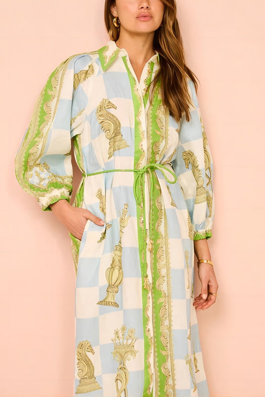 Statue Print Maxi Dress