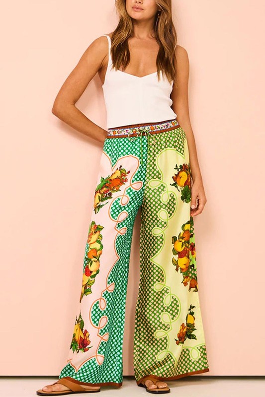 Graphic Floral Palazzo Pant