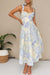 Light Blue Sweetheart Tie Shoulder Midi