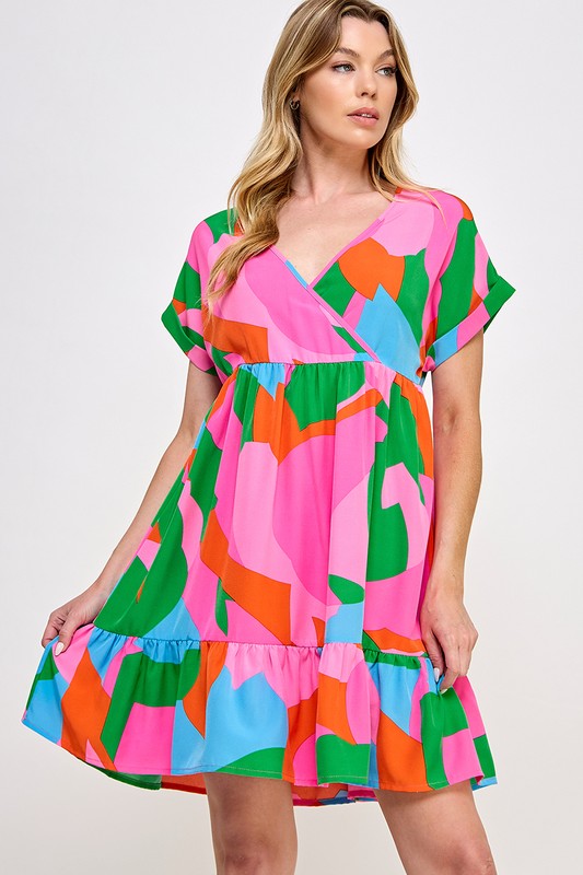 Summer Abstract Babydoll Dress