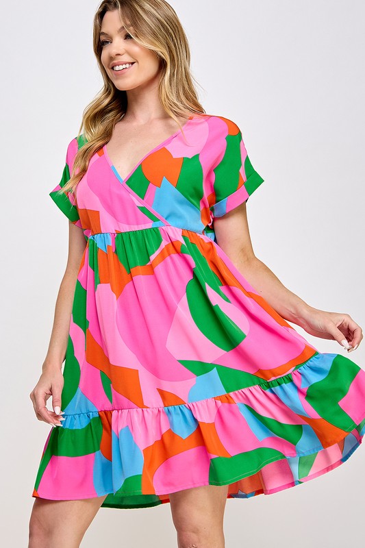 Summer Abstract Babydoll Dress