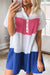 Gauze Cotton Patriotic Colorblock Dress