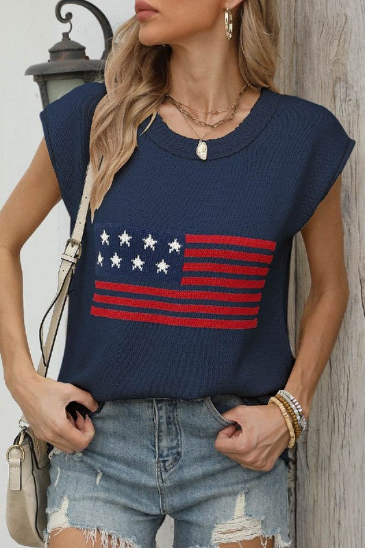 Flag Lightweight Knit Top