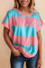 Rose/Blue Colorblock Exposed Seam Tee