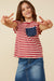 Girls RWB Striped Knit Ruffled Knit Tank