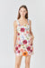 3D Floral Square Neck Dress