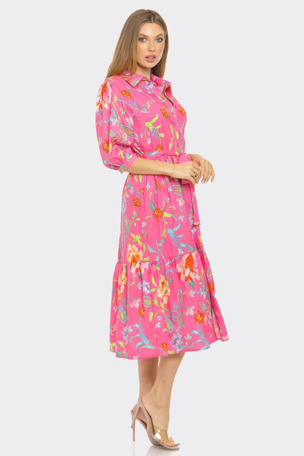 L/S Floral Wrap Dress