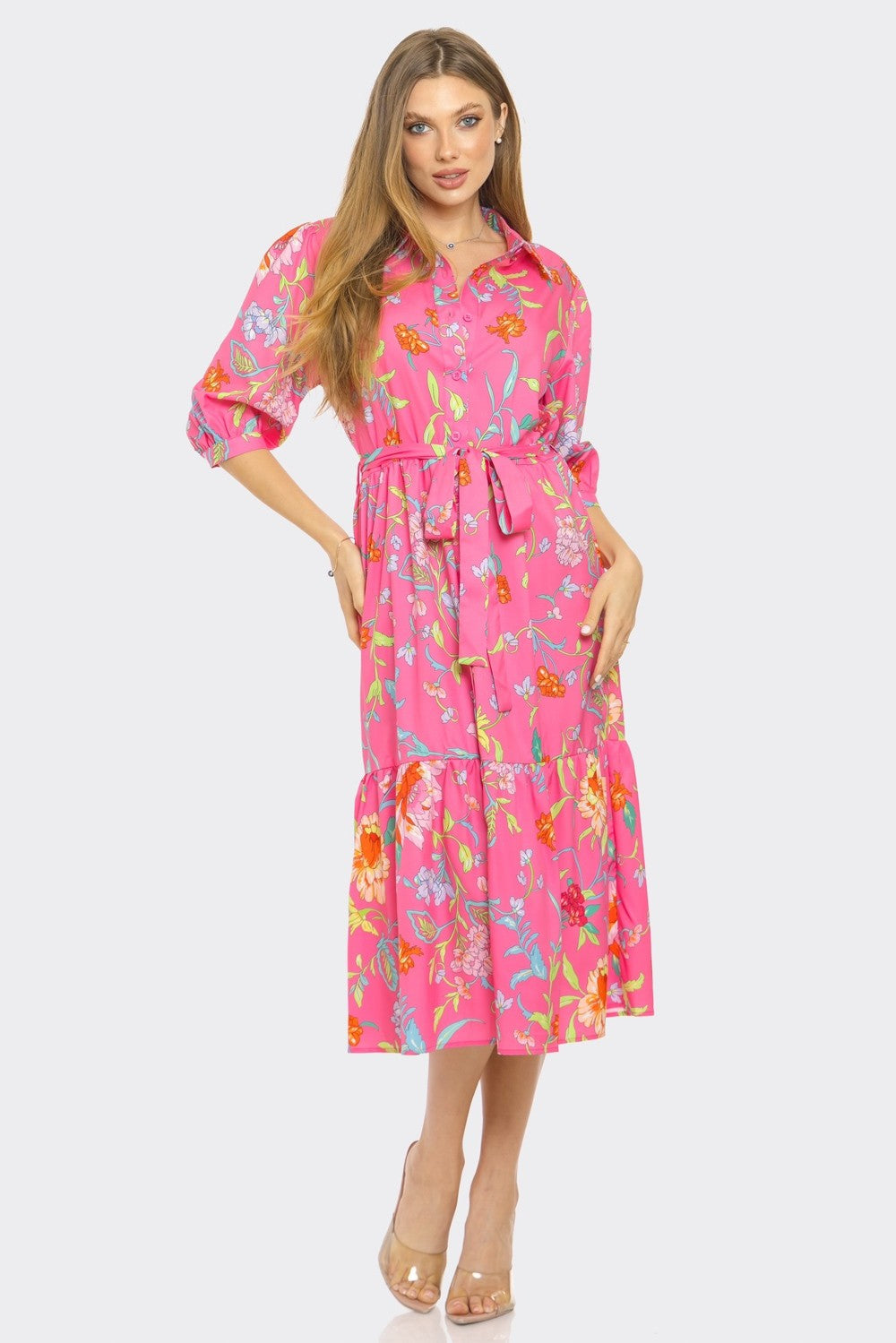 L/S Floral Wrap Dress