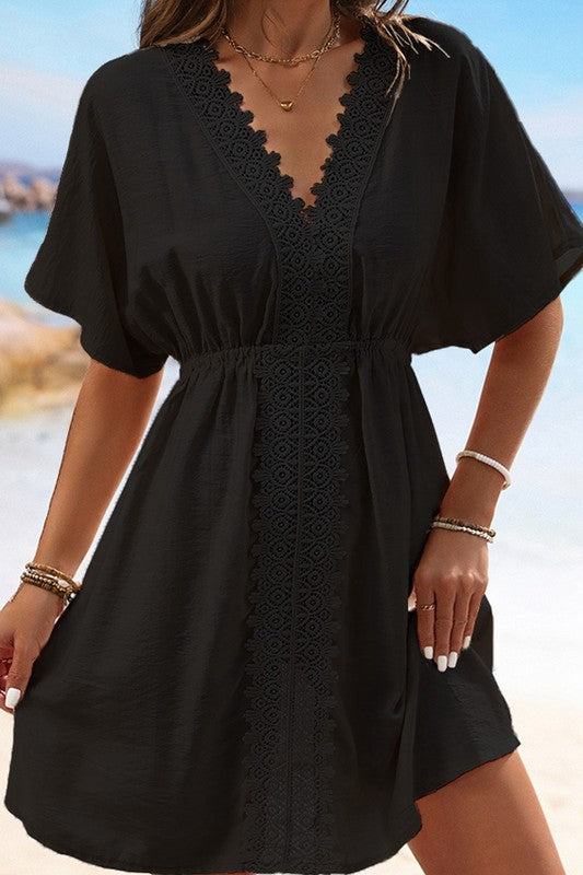 Crochet Lace Detail Beach Dress