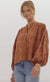 3/4 Dolman Sleeve Floral Embroidery Blouse entro 