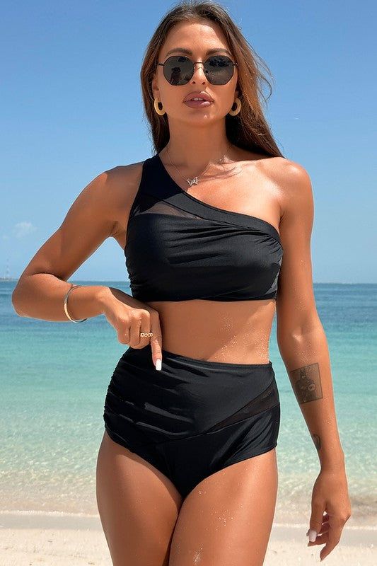 One Shoulder High-Waisted Bikini