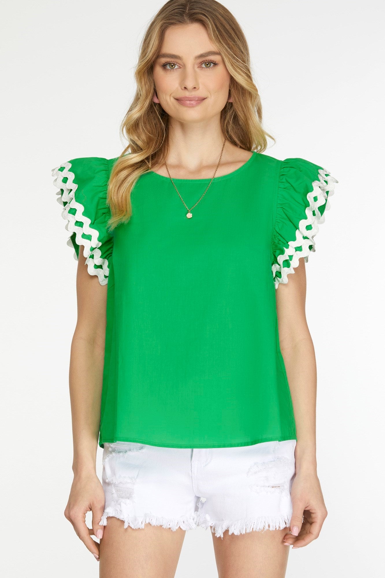 Ric Rac Flutter Sleeve Top