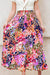 Abstract Floral Ruffled High Waist Maxi Skirt Shewin 