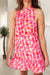 Abstract Print Frill Neck Sleeveless Dress Shiying 