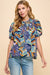 Abstract Puff Sleeve Top TCEC 