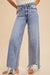 ASYMMETRICAL DISTRESSED HEM STRAIGHT FIT JEANS Annie Wear 