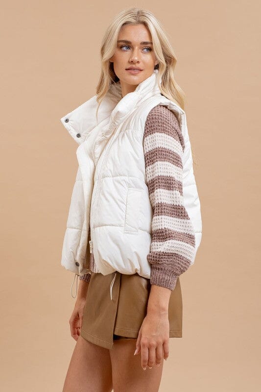 Asymmetrical Puffer Vest Blu Pepper 