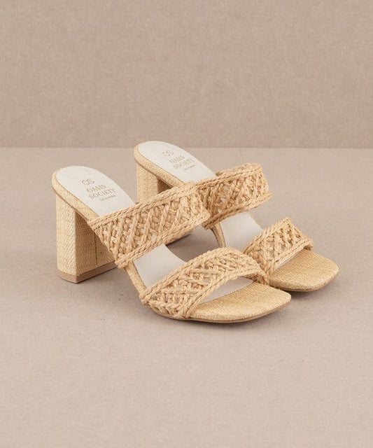 Babs Rattan Double Strap Heel oasis society 
