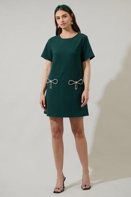 Benicia Bow Short Sleeve Mini Dress Sugarlips 