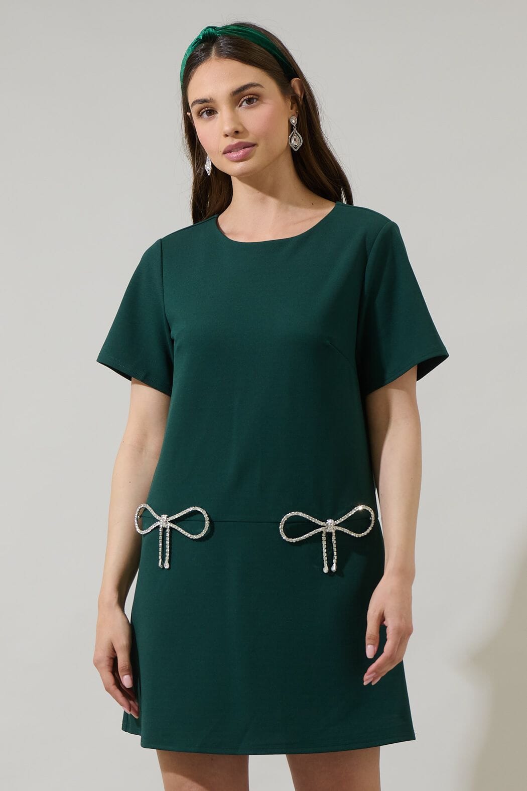 Benicia Rhinestone Bow Pocket Dress Sugarlips 