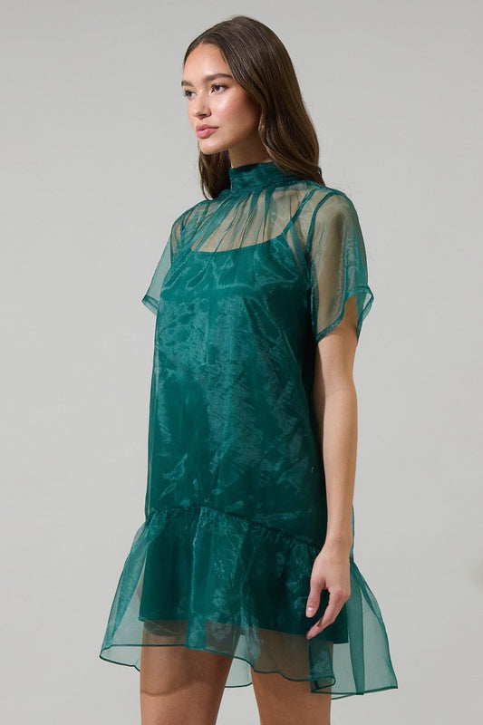 Berny Organza Halter Mini Dress Sugarlips 