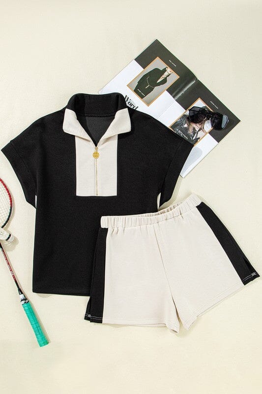 Black and Ecru Colorblock Set Shewin 
