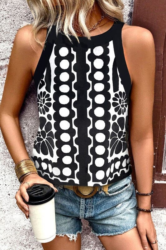Black and White Geo Tank Kentce 