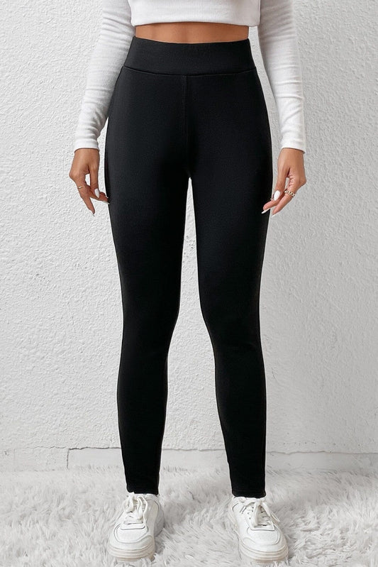 Black Fleece Lined High Waist Leggings Youmi 