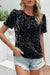 Black Mutli Sequin Tee Kentce 