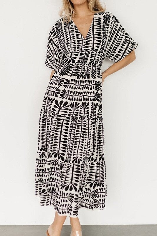 Black Tribal Print Midi Wholesalesir 