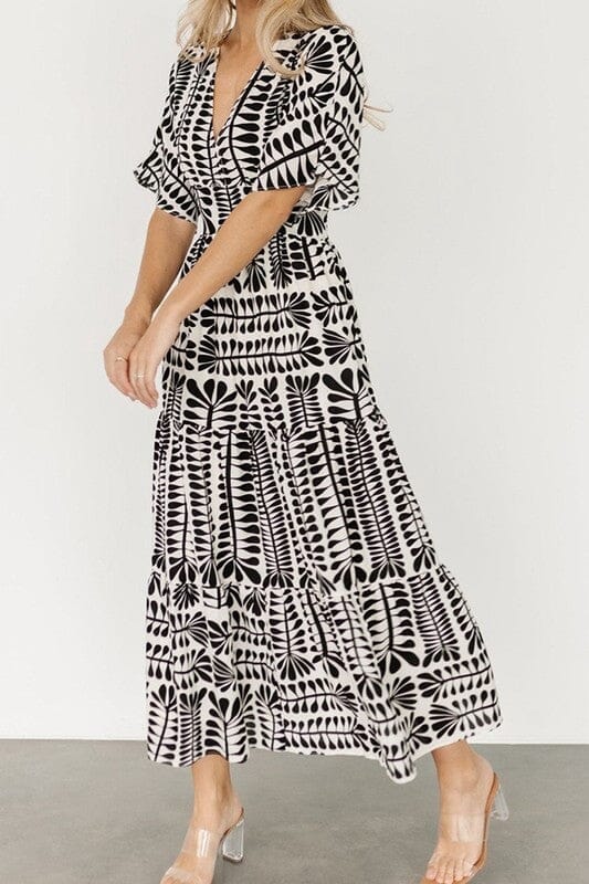 Black Tribal Print Midi Wholesalesir 