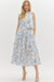 Blue and White Floral Maxi Skirt Set Entro 