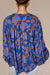 Blue Floral Batwing Sleeve Buttoned Shirt Shiying 