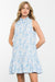 Blue Jacquard Textured Dress thml 