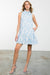 Blue Jacquard Textured Dress thml 