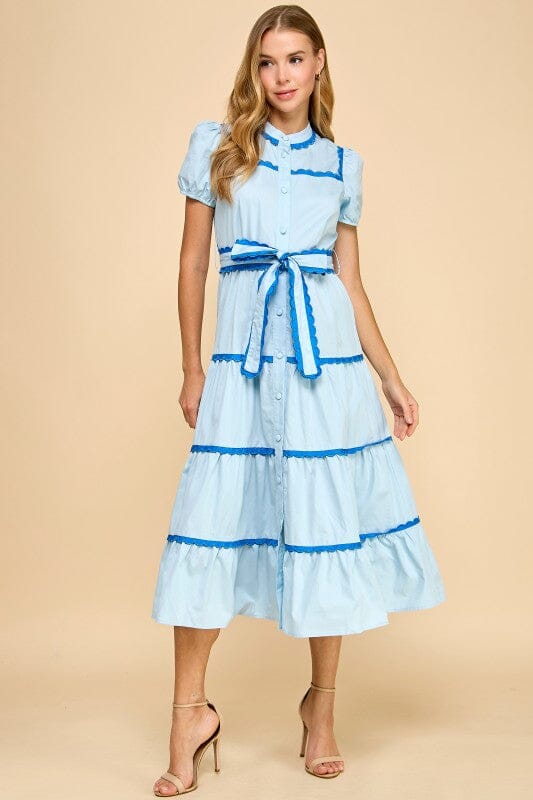 Blue on Blue Scalloped Detail Midi TCEC 