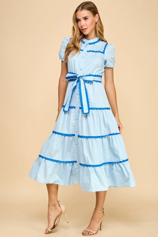 Blue on Blue Scalloped Detail Midi TCEC 