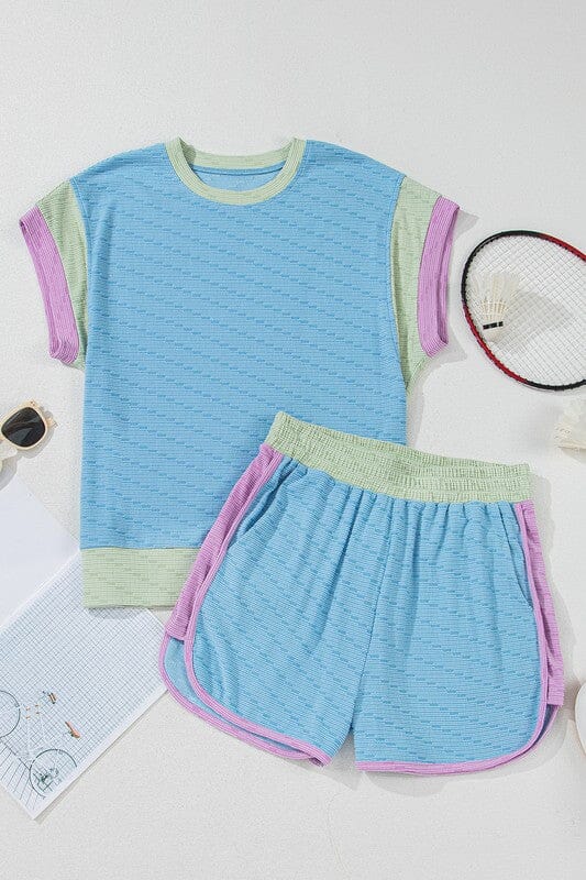 Blue Pastel Colorblock Set Shewin 