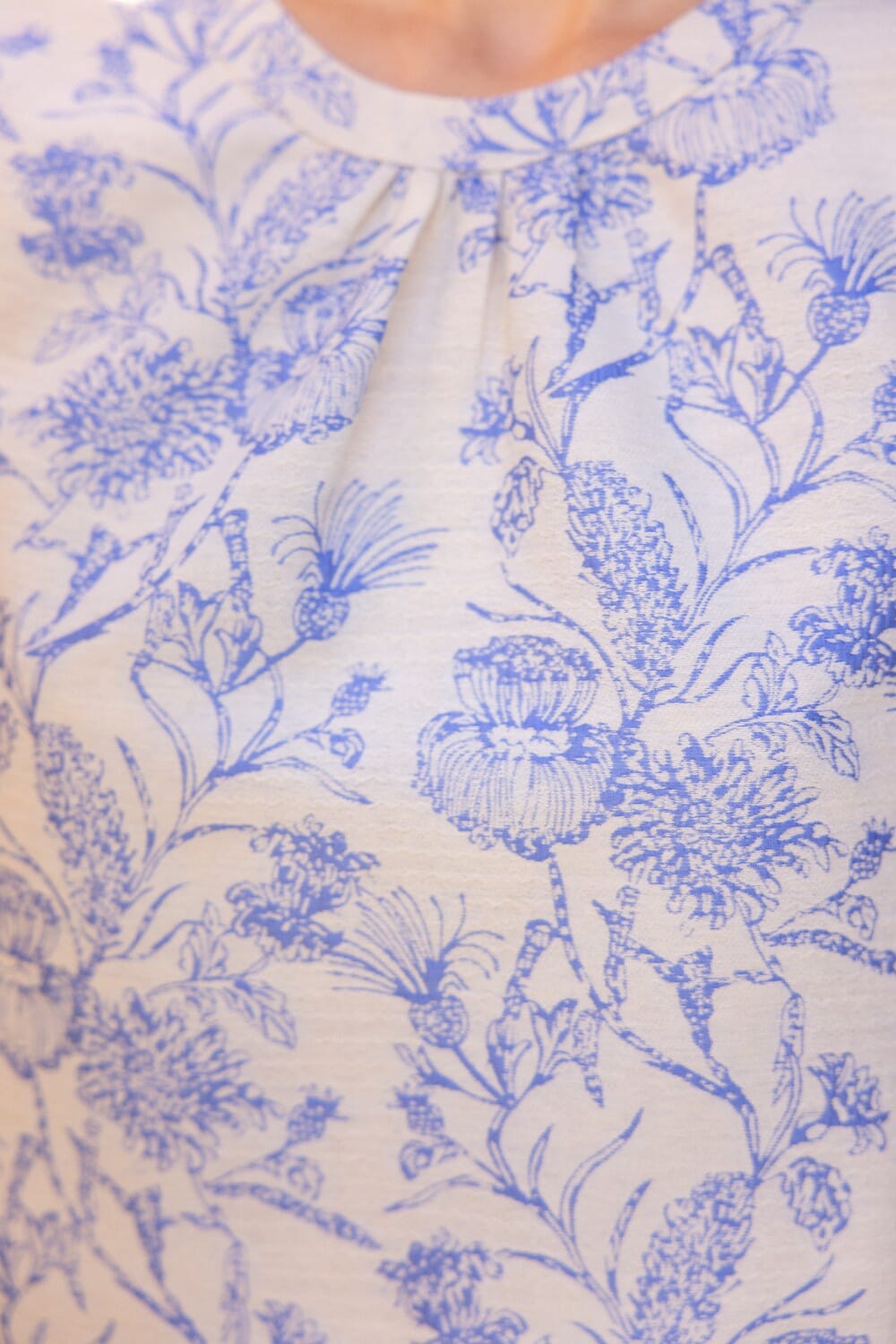 Blue Ruffle Skirt Jaquard Dress Voy 