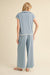 Blue Textured Loungewear Set jodifil 