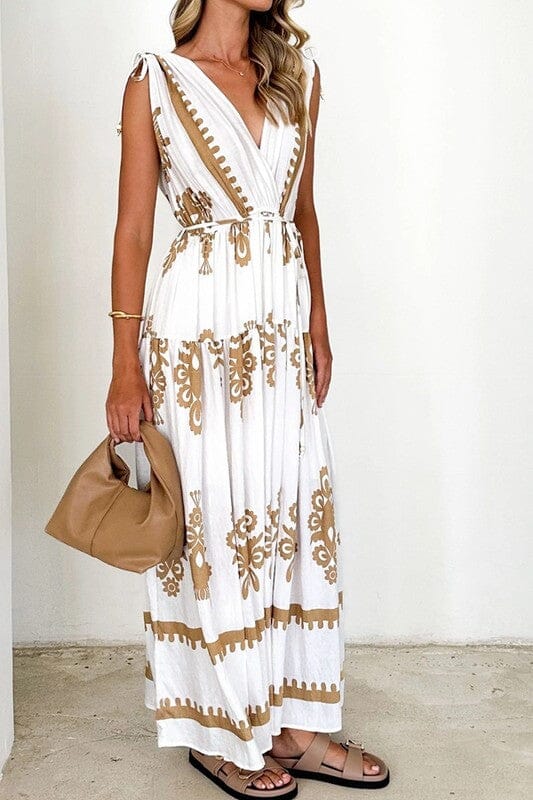 Bohemian White and Sand Maxi Wholesalesir 