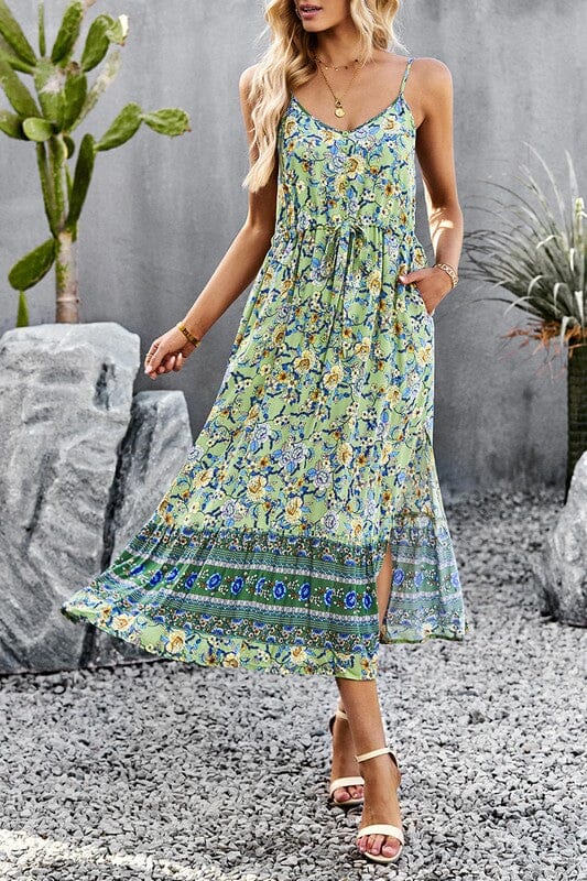 Boho Border Print Maxi Dress supreme fashion 