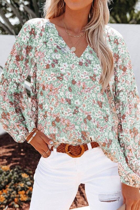 Boho Floral Longsleeve Top Asia Direct 