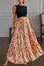 Boho Floral Print Tiered Long Skirt Shiying 