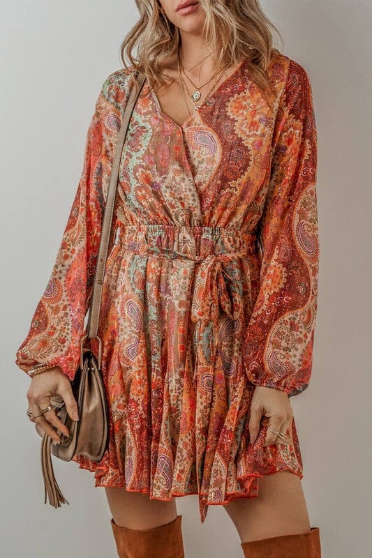 Boho Paisley Fall Dress sweet lover fashions 